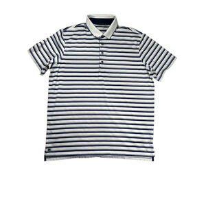 Greyson Golf Polo Mens XL Purple Blue Striped Performance Short Sleeve Business
